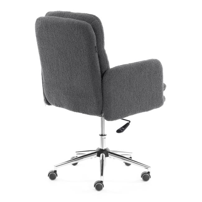 Кресло Dover/Довер хром букле, серый, барни серый серый, barni grey букле