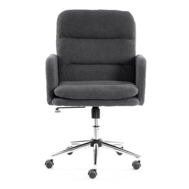 Кресло Dover/Довер хром букле, серый, барни серый серый, barni grey букле