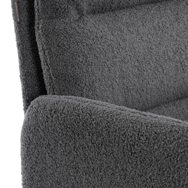 Кресло Dover/Довер хром букле, серый, барни серый серый, barni grey букле
