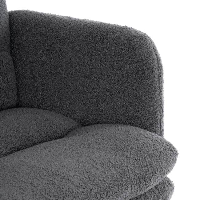 Кресло Dover/Довер хром букле, серый, барни серый серый, barni grey букле
