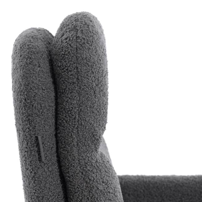 Кресло Dover/Довер хром букле, серый, барни серый серый, barni grey букле