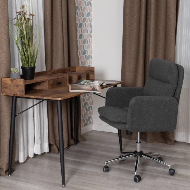 Кресло Dover/Довер хром букле, серый, барни серый серый, barni grey букле