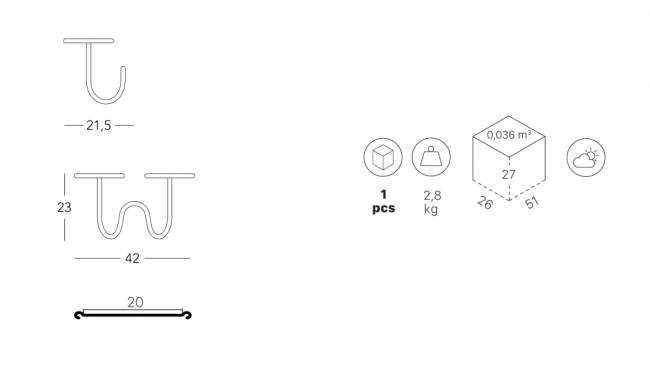 Подставка для цветов настенная Mimosa нефтяной синий 420х215х230 мм