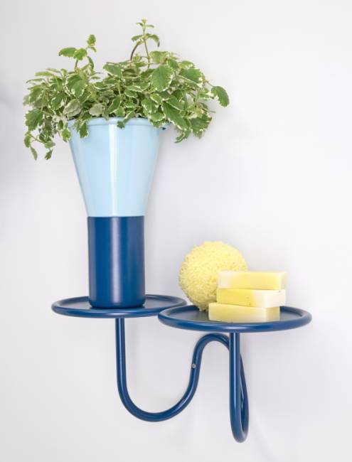 Подставка для цветов настенная Mimosa нефтяной синий 420х215х230 мм