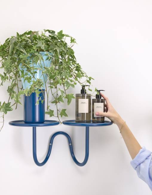 Подставка для цветов настенная Mimosa нефтяной синий 420х215х230 мм