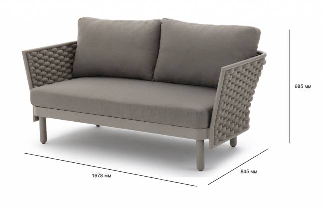 Диван плетеный двухместный Leon 1678х845х685 мм