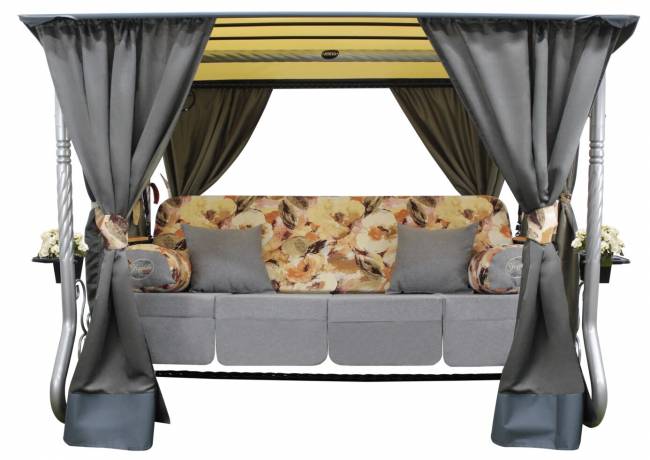 Качели садовые "Усадьба", четырехместные, серебро