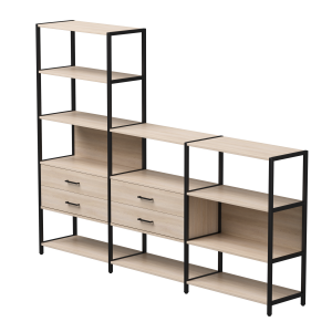 Набор стеллажных систем №11 Everprof EVO 2440x385x1840 Дуб Соната/Черный