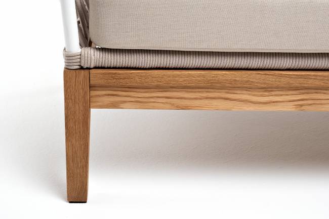 "Диего" диван 2-местный плетеный из роупа, каркас алюминий темно-серый (RAL7024), роуп темно-серый круглый, ткань темно-серая