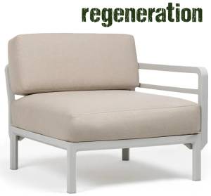 Модуль правый/левый пластиковый с подушками Maximo Elemento Terminale DX/SX гипс, жемчуг 930х940х790 мм