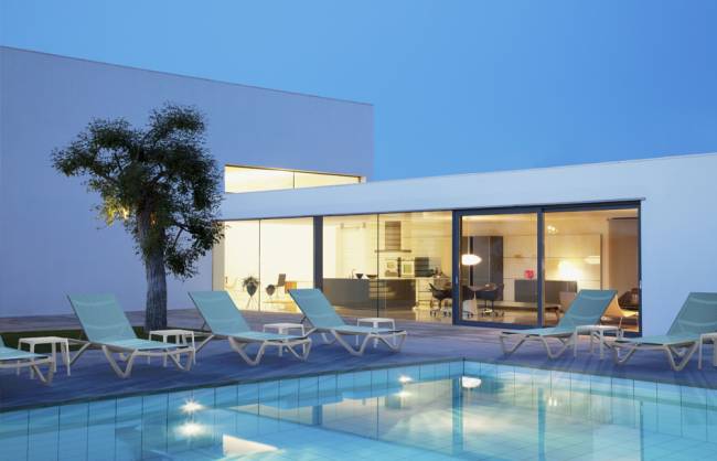 Шезлонг-лежак металлический Wave белый, бирюзовый 1910х715х300 мм