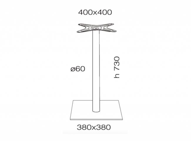Подстолье металлическое Modus 380х380х730 мм