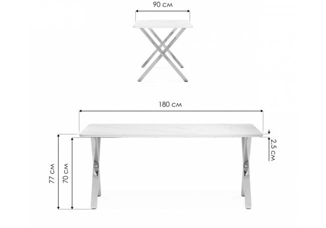 Керамический стол Селена 3 180х90 черный мрамор / золото