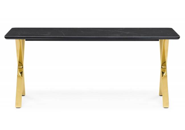 Керамический стол Селена 3 180х90 черный мрамор / золото