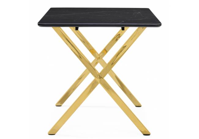Керамический стол Селена 3 180х90 черный мрамор / золото
