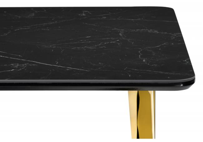 Керамический стол Селена 3 180х90 черный мрамор / золото