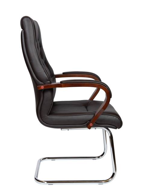 Кресло офисное / Боттичелли CF / дерево / темно-коричневая кожа