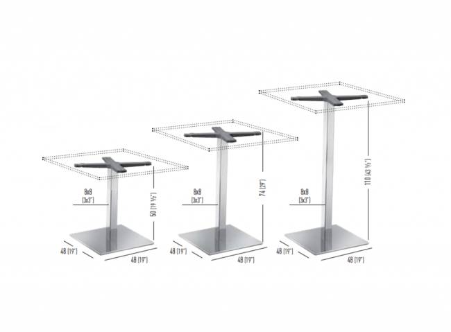 Подстолье металлическое Q2 480х480х740 мм