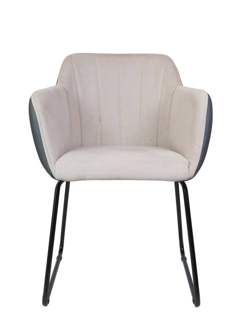 Кресло офисное / Браво / Bravo / бежевая ткань / серая экокожа