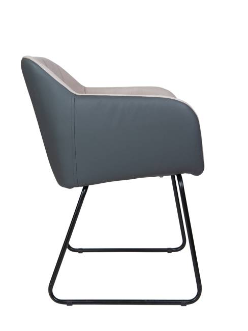 Кресло офисное / Браво / Bravo / бежевая ткань / серая экокожа