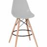 Стул барный DOBRIN DSW BAR, ножки светлый бук, цвет сиденья светло-серый (GR-01)