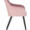 Стул обеденный DOBRIN ROBERT, черные матовые ножки, велюр V108-15 Розовый