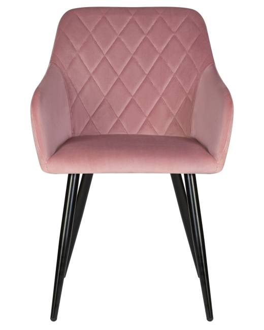 Стул обеденный DOBRIN ROBERT, черные матовые ножки, велюр V108-15 Розовый