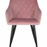 Стул обеденный DOBRIN ROBERT, черные матовые ножки, велюр V108-15 Розовый