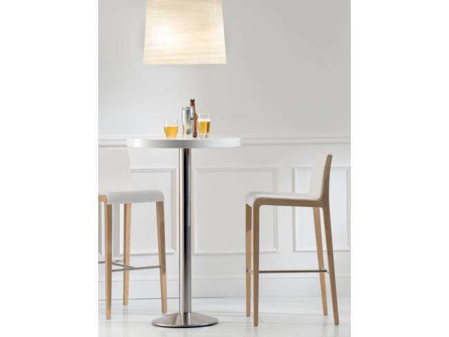 Стул деревянный барный мягкий Young беленый дуб 410х525х1015 мм