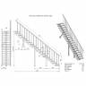 Модульная лестница Стандарт - Классик (прямой марш) 3420-3610, 180, Серый