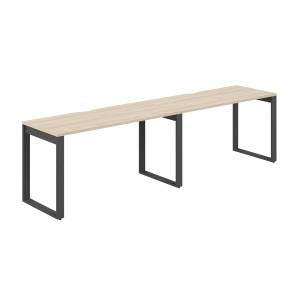 AG.172.AR.V.72.AN / Рабочая станция s-b-s 2800х600х750 / профиль О-образный: 70х20 антрацит; столешница с вырезом; столешница: акация равелло