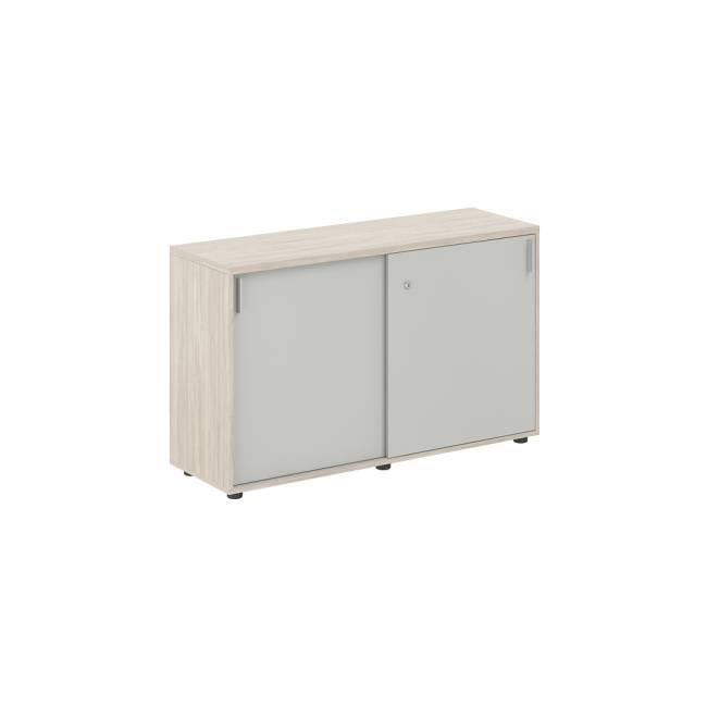 SG.701.OL.SH / Шкаф купе 1238х400х750 низкий, с замком / корпус: дуб светлый, фасады: серый бархат