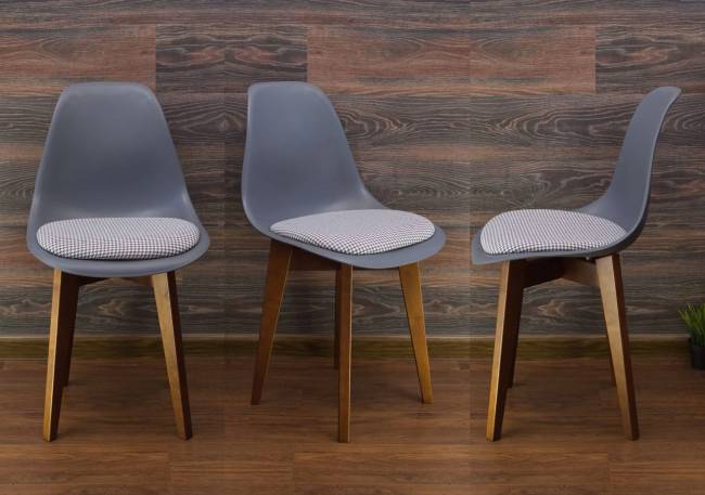 Стул Сашш орех /серый, серый ГЛ Стул Сашш орех /серый, серый ГЛ