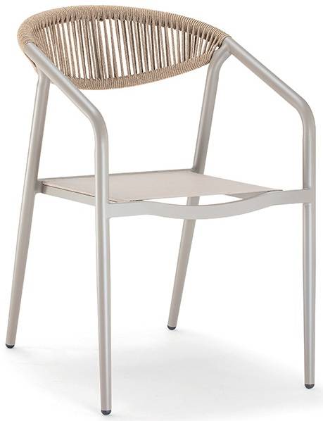 Кресло плетеное текстиленовое Maui тортора, шампанское 600х560х800 мм