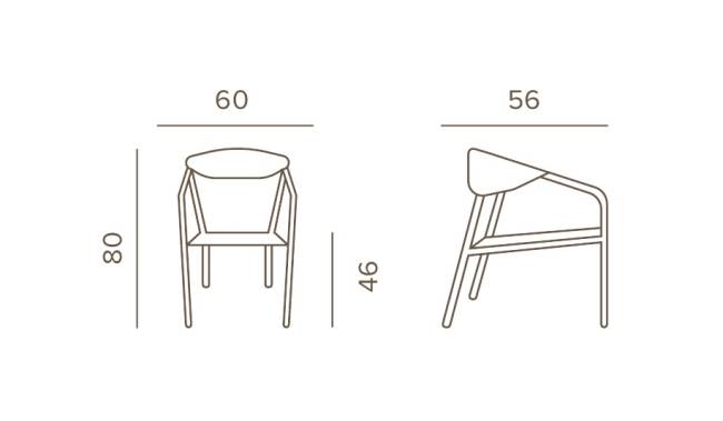 Кресло плетеное текстиленовое Maui тортора, шампанское 600х560х800 мм
