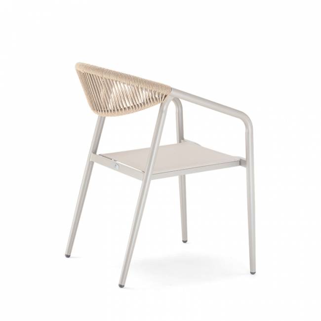 Кресло плетеное текстиленовое Maui тортора, шампанское 600х560х800 мм