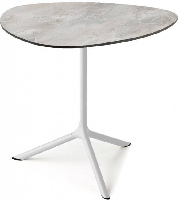 Стол ламинированный обеденный Tripe Maxi белый, каменный 830х830х740 мм
