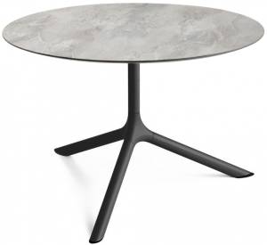 Столик ламинированный кофейный Tripe Maxi черный, каменный Ø800х510 мм