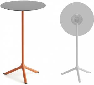 Стол ламинированный барный складной Tripe Folding терракотовый, светло-серый Ø600х1100 мм