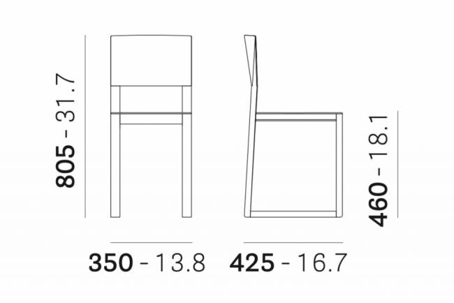 Стул деревянный Brera винтажный орех 350х425х805 мм