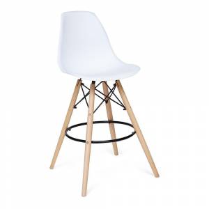 Стул барный Cindy Bar Chair (mod. 80-1) дерево бук/металл/пластик, 50 х 51 х 109 см, White (Белый) 70029/ натуральный (Комплект из 4 шт.) белый дерево бук/металл/пластик