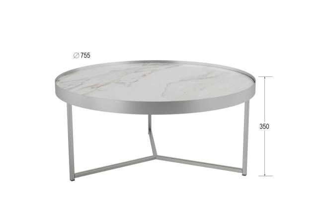 Стол журнальный "Ориндж", калакатта/хром