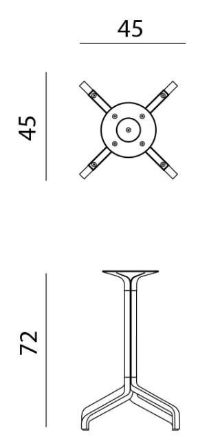 Подстолье металлическое Frasca Mini Fix Special агава 450х450х720 мм Подстолье металлическое Frasca Mini Fix Special агава 450х450х720 мм