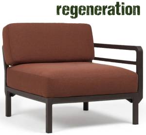 Модуль правый/левый пластиковый с подушками Maximo Elemento Terminale DX/SX терра, корица 930х940х790 мм