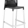 Стул пластиковый барный Ego-Rock Bar сатинированный алюминий, антрацит матовый, черный 480х540х1130 мм