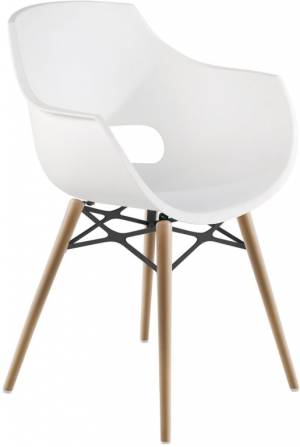 Кресло пластиковое Opal Wox Pro Beech натуральный, белый 590х590х820 мм