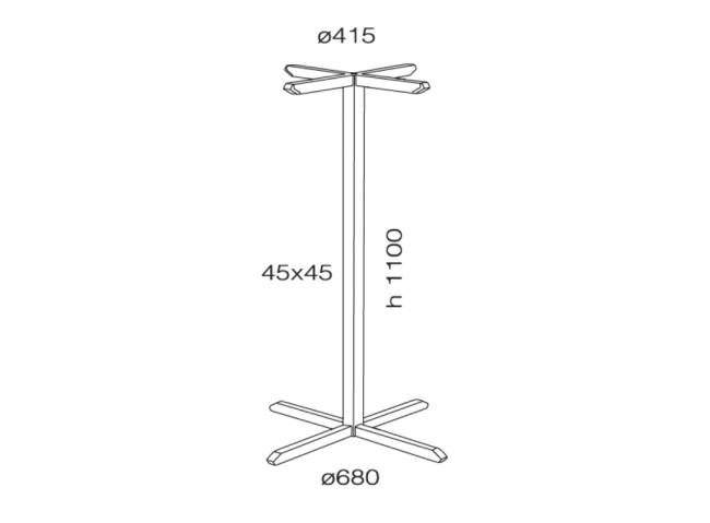 Подстолье металлическое барное Slim-X 354 Ø680x1100 мм