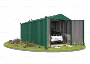 Хозблок SKOGGY секционный с двускатной крышей 6 х 2 м, зелёный мох