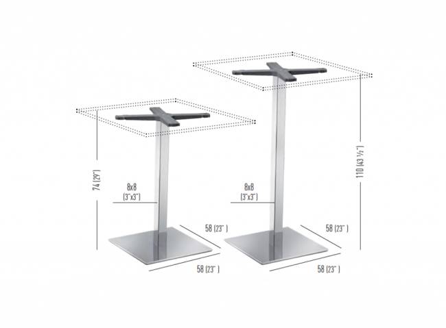 Подстолье металлическое Q3 580х580х740 мм