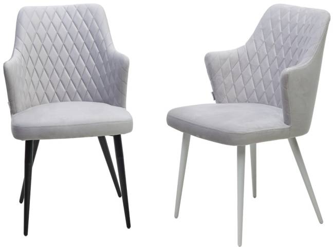 Стул HERMAN 360 град. BM-4 СВЕТЛО-СЕРЫЙ, велюр / белый каркас М-City